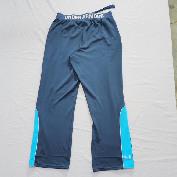 Under Armour Pants Mens Large Athletic Loose Fit Polyester Knit Stripe Sport - Picture 2 of 14